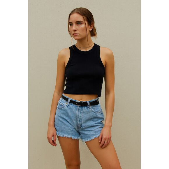 Vintage Levi's 550 Blue Cut Off Denim Shorts Women's Size 30 - Picture 1 of 6